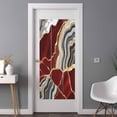 thumbnail image 2 of Red Marble Window Privacy Film, Grey Gold Texture Vintage Farmhouse Art Static Cling UV Sun Blocking Heat Control Window Tint Day and Night, Non-Adhesive One Way Windows Privacy Cover 35.4''x78.7'', 2 of 7