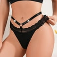 thumbnail image 3 of Gibobby Calzoncillos de encaje para mujer Bragas de cintura alta con pajarita de encaje para mujer , ropa interior transparente con huecos en la espalda para mujer(Negro,X-CH), 3 of 5