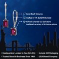 thumbnail image 2 of Gem Stone King 14K White Gold Red Rhodolite Garnet Earrings for Women | 1.46 Cttw | Gemstone January Birthstone | Emerald Cut 6X4MM, 2 of 6