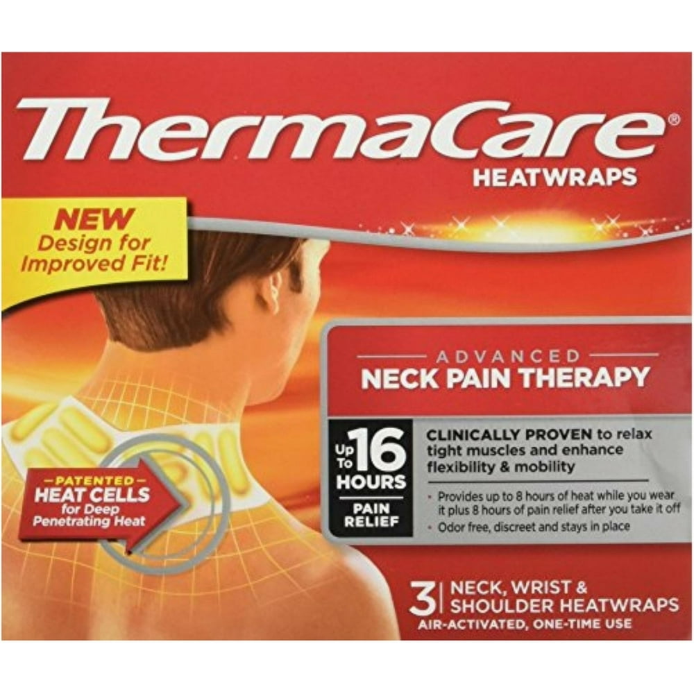 6 Pack ThermaCare Heatwraps Neck, Shoulder & Wrist 3 Each Walmart