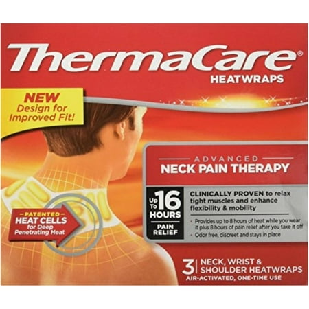 4 Pack - ThermaCare Heatwraps Neck, Shoulder & Wrist 3 Each