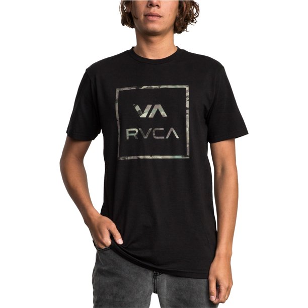 RVCA - Camiseta gráfica para hombre con relleno hasta el final, color negro, talla mediana RVCA Camiseta gráfica