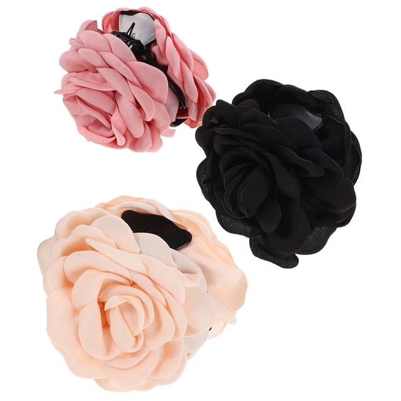 OULII 3Pcs Assorted Color Floral Hair Accessories with Lightweight Comfortable Design