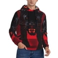 thumbnail image 2 of Naloa Black Panther Red Background Men's Casual Hooded Collar Drawstring Hoodies Pullover Sweatshirts Casual Long Sleeve Shirts-3X-Large, 2 of 7