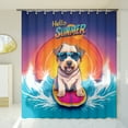 thumbnail image 3 of Retro Surfing Soft Coated Wheaten Terrier in Cool Sunglasses Hello Summer Waves Shower Curtain Wheatie Dog Lover Waterproof Bathroom Bathtub Curtain - 10001, 3 of 5