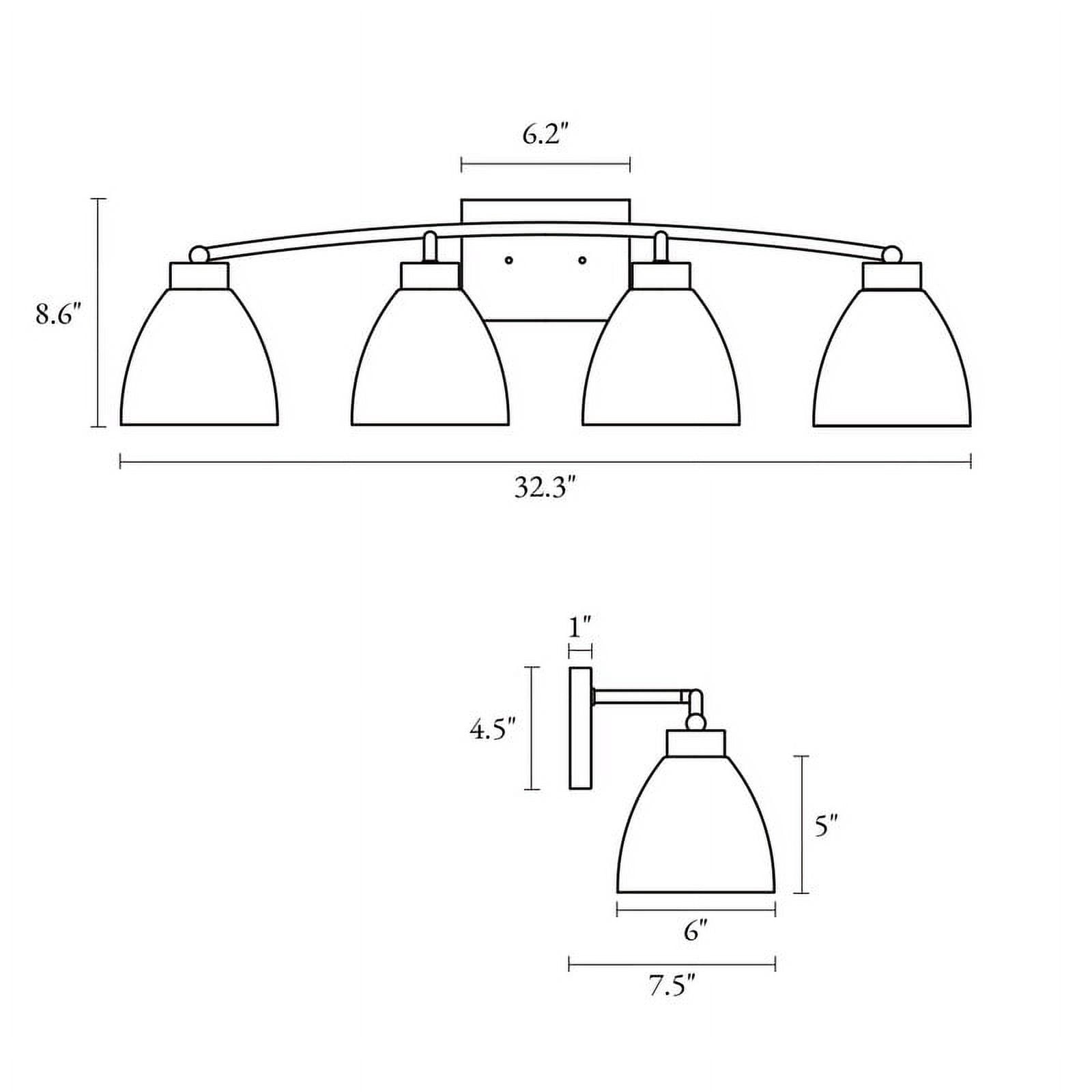 LNC LNC Guayaba 32.3-in 4-Light Matte Black LED Modern/Contemporary Vanity Light Bar