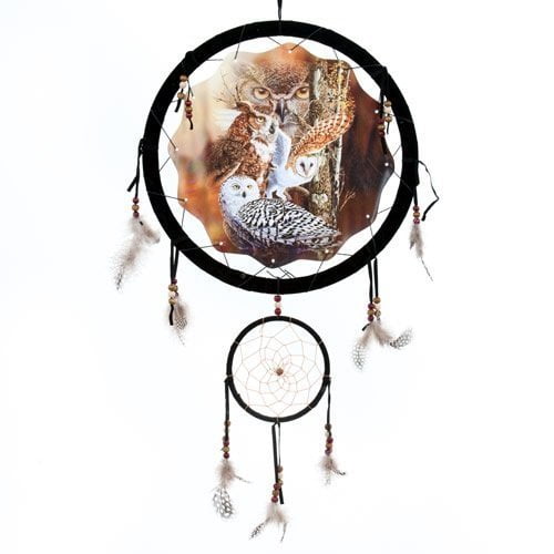 Decorative Dream Catcher With Hidden Owls Print Handmade Home