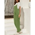 thumbnail image 3 of Spaghetti Strap Sleeveless Womens Casual Jumpsuits Loose Romper Long Pants with Pockets, 3 of 5