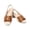 Brown, variant on CHICVOMEY Dressy Peep Toe Sandals for Womens Low Chunky Heel with Faux Leather Toe Slingback Wedding Party Casual Slip On Shoes