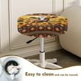 thumbnail image 4 of ZIATUBLE Aztec Ethnic Bar Stool Seat Covers Sunflower Cow Stool Covers Cushion Set 2 Piece Round Stool Covers with Padding 12-14 Inch Stool Seat Replacement Cover Home Decor, 4 of 6