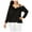black, variant on I.N.C Womens Ruffle One Shoulder Blouse, Black, Plus Size, 2X