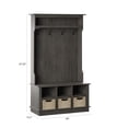 thumbnail image 3 of Twin Star Home 40" Hall Tree with Open Storage and Included Baskets, Weathered Gray, 3 of 10