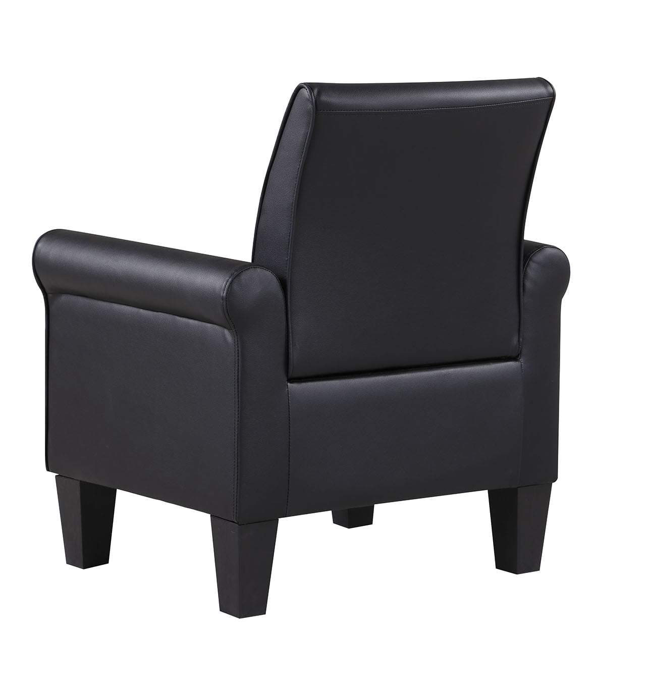 Lohoms Modern PU Faux Leather Accent Armchair Accent Arm Club Chair, Black