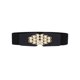 thumbnail image 1 of Cinturones Elásticos Anchos de Strass de Moda para Mujeres, Banda de Cintura Estirada Gruesa para Camisas de Vestido, Negro Talla Única, 1 of 6