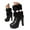 Black, variant on Womens Fur Lined Winter Ankle Boots Platform High Heel Booties