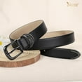 thumbnail image 6 of Women Leather Belt with Gold Buckle Ladies Faux Leather Belt for Jeans Pants, 6 of 7