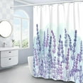 thumbnail image 2 of Lavender Shower Curtain, Purple Lavender Floral Shower Curtain Set, Watercolor Plant Leaves Flower Shower Curtains for Bathroom, Waterproof Fabric with 12 Hooks, 72 x 72 Inches, 2 of 6