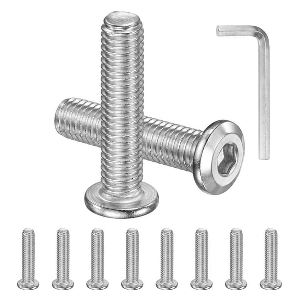 Kit de sujetadores de tornillos de cabeza plana de 10 piezas, M8x35mm de acero inoxidable 304 con llave hexagonal