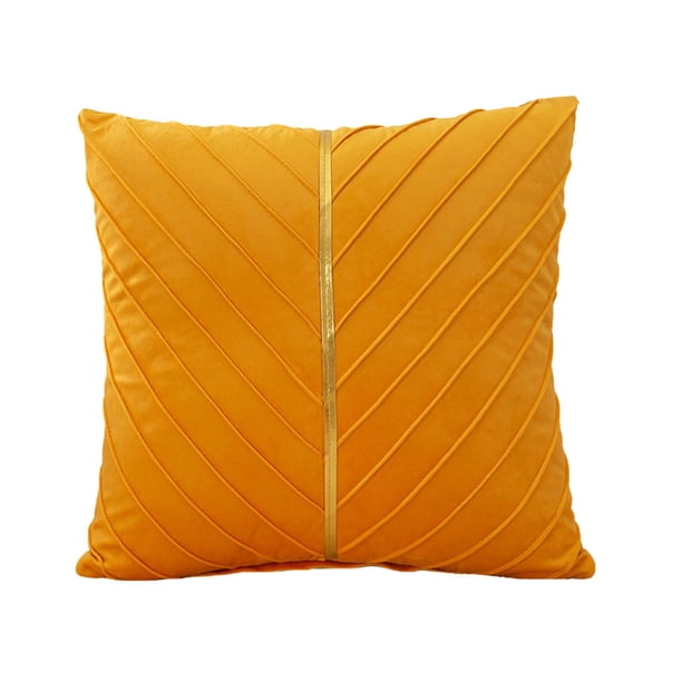 Lujosa funda de cojín de terciopelo de 45 x 45 cm con detalles dorados para sofá cama y salón