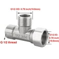 thumbnail image 1 of Desviador de 3 vías de acero inoxidable, conector en T flexible con tapa móvil para válvula en ángulo, rociador, brazo de ducha, 1 of 5