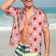thumbnail image 7 of Pofeuu Strawberries Print Hawaiian Shirt for Men Sleeves Casual Button Down Summer Beach Dress Shirts T-Shirts,3X-Large, 7 of 7
