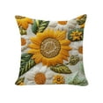 thumbnail image 2 of Homemoh Fall Sunflower Pillow Covers 18”x18”, Fall Floral Throw Pillow Covers with 3D Effect Imitation Embroidered for Couch, Sofa, Outdoor Patio, Thanksgiving Home Decor, 2 of 6
