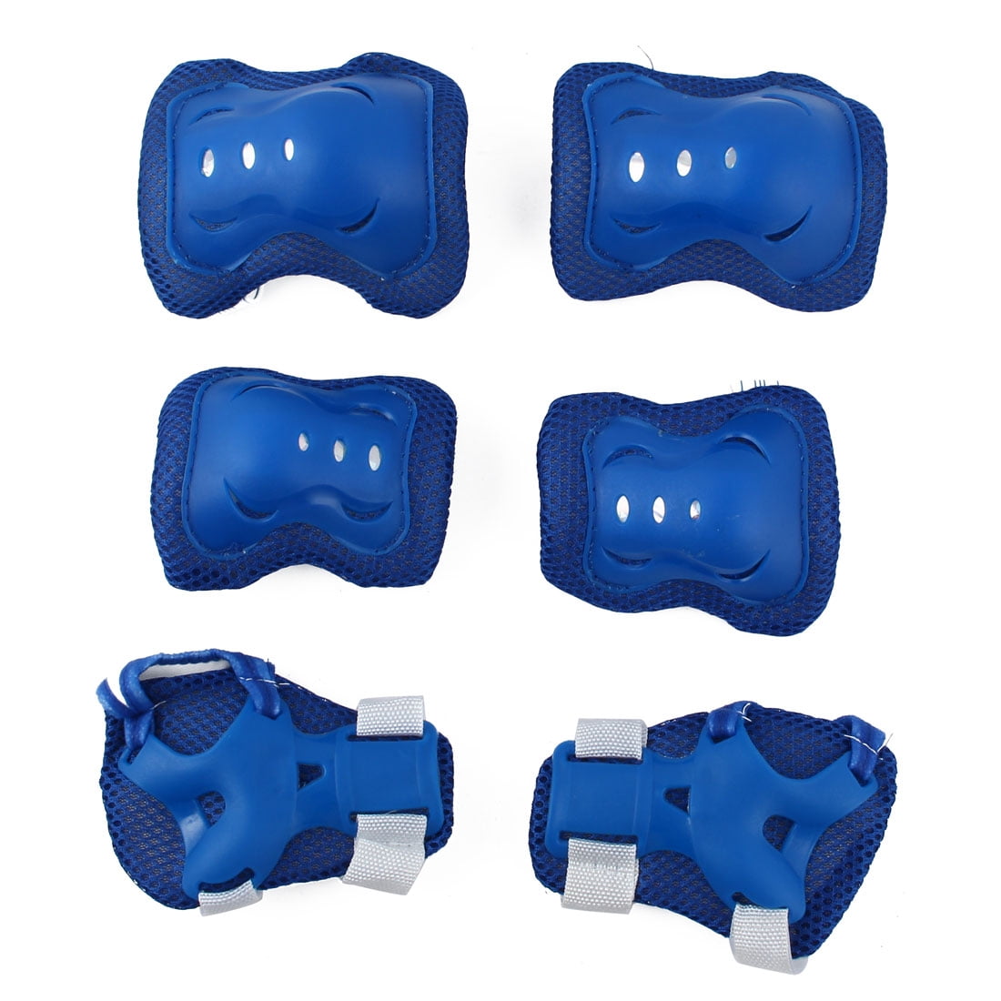 Unique Bargains 6pcs Kids Bicycle Roller Blading Wrist Elbow Knee Pads Protector Gear Blue