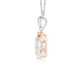 thumbnail image 2 of ANGARA Natural Bezel-Set Aquamarine Teardrop Pendant with Diamond in 14K Rose & White Gold for Women (Size-8x6mm) | March Birthstone, Anniversary, Jewelry Gift for Women | Natural Aquamarine Necklace, 2 of 8