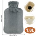 thumbnail image 4 of Muyoka Botella de agua caliente con funda esponjosa Bolsa de agua caliente Bolsa de agua caliente de goma 1.8L Bolsa de agua caliente para aliviar el dolor Terapia de calor y frío Calentador de pies p Muyoka Hogar, 4 of 7