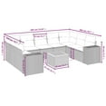 thumbnail image 2 of vidaXL 10 Piece Garden Sofa Set with Cushions Black Poly Rattan, 2 of 5