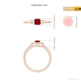 thumbnail image 4 of ANGARA Natural Square Ruby and Princess Diamond Three Stone Ring in 14K Rose Gold for Women (Size-4mm) | July Birthstone, Birthday, Anniversary, Jewelry Gift for Women | Natural Ruby Ring, 4 of 9