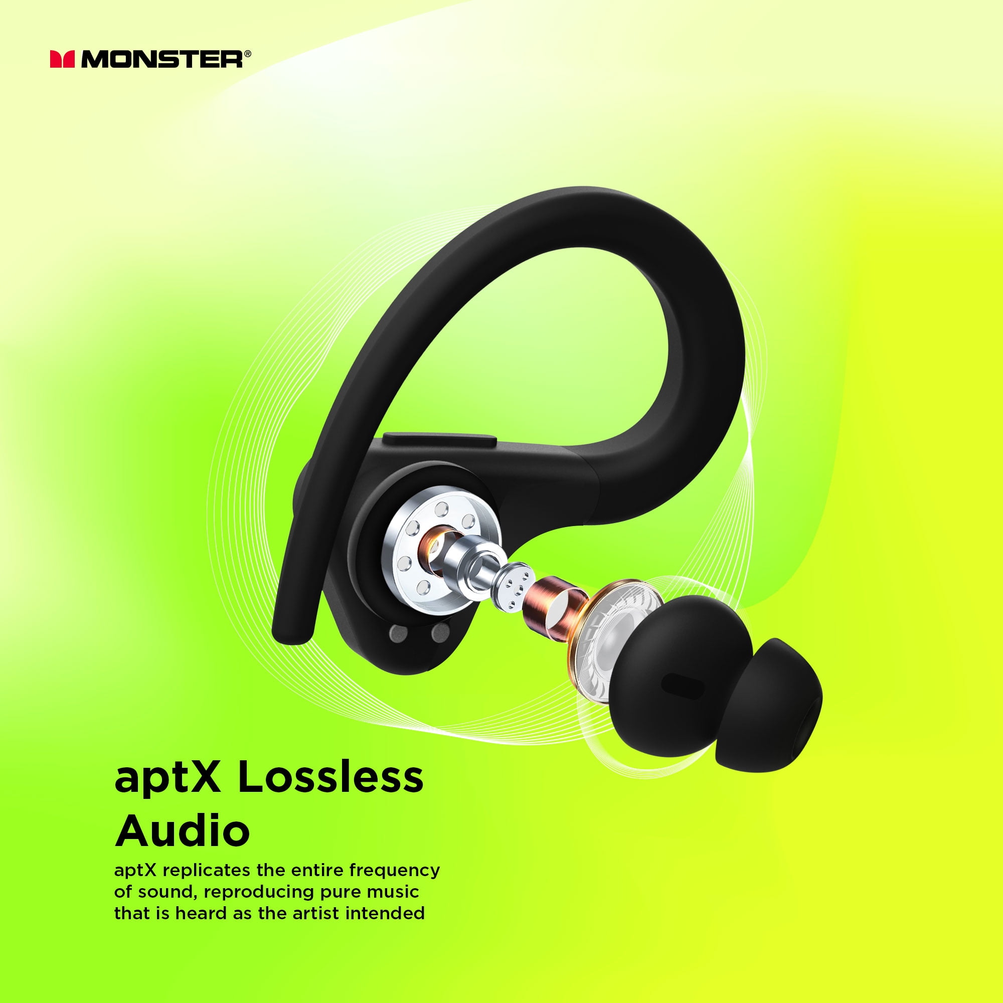 Monster DNA Fit 2.0 Wireless Earbuds, Noise Cancelling, Built-in Mic, Charging Case, Water Resistant