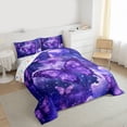 thumbnail image 3 of Homewish Chic Butterfly Bedding Comforter Set,Galaxy Starry Sky Twin Comforter Sets,Dreamy Purple Bedding Set For Girls,Microfiber Bedroom Decor Reversible,2pcs, 3 of 8