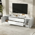 thumbnail image 2 of Euroco 70.8'' Modern TV Stand for TVs up to 75 Inches, Entertainment Center with Storage Cabinets, 4 Drawers and a Metal Center Leg, Minimalist Modern Media TV Console Table, 2 of 9