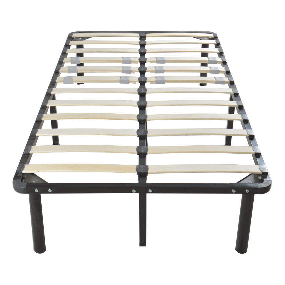 Veryke Bed Frame Platform Bed with Wooden Bed Slat & Metal Iron Stand - Full Size - Black - image 2 of 6