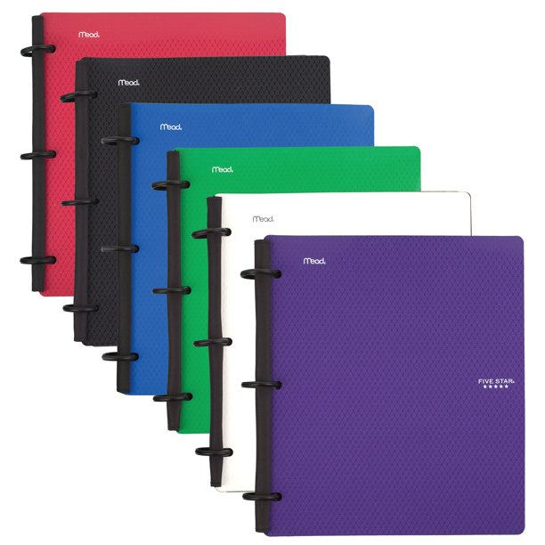 Five Star Flex Hybrid NoteBinder, 1" Round Rings, Assorted Colors (29215)