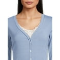 thumbnail image 4 of Self Esteem Juniors Lace Trim V-Neck Top with Long Sleeves, 4 of 5