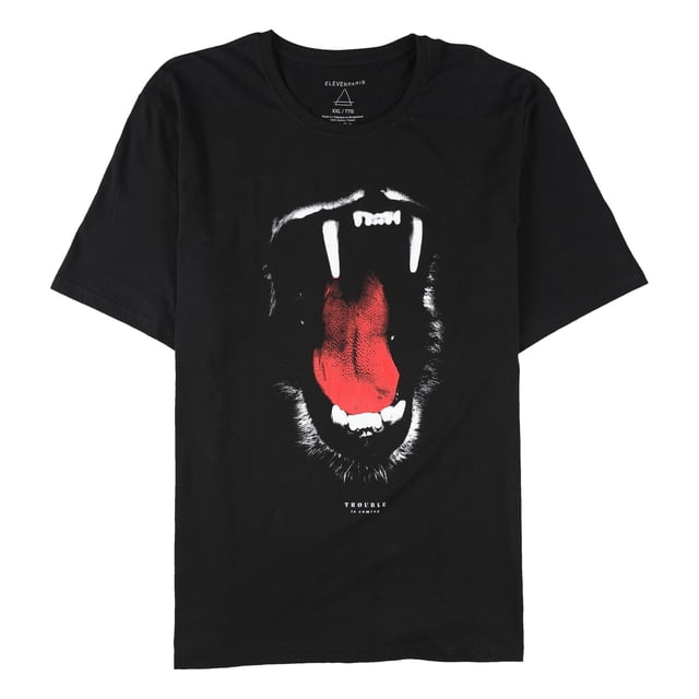 Elevenparis Hombre Trouble Is Coming Graphic T-Shirt negro S