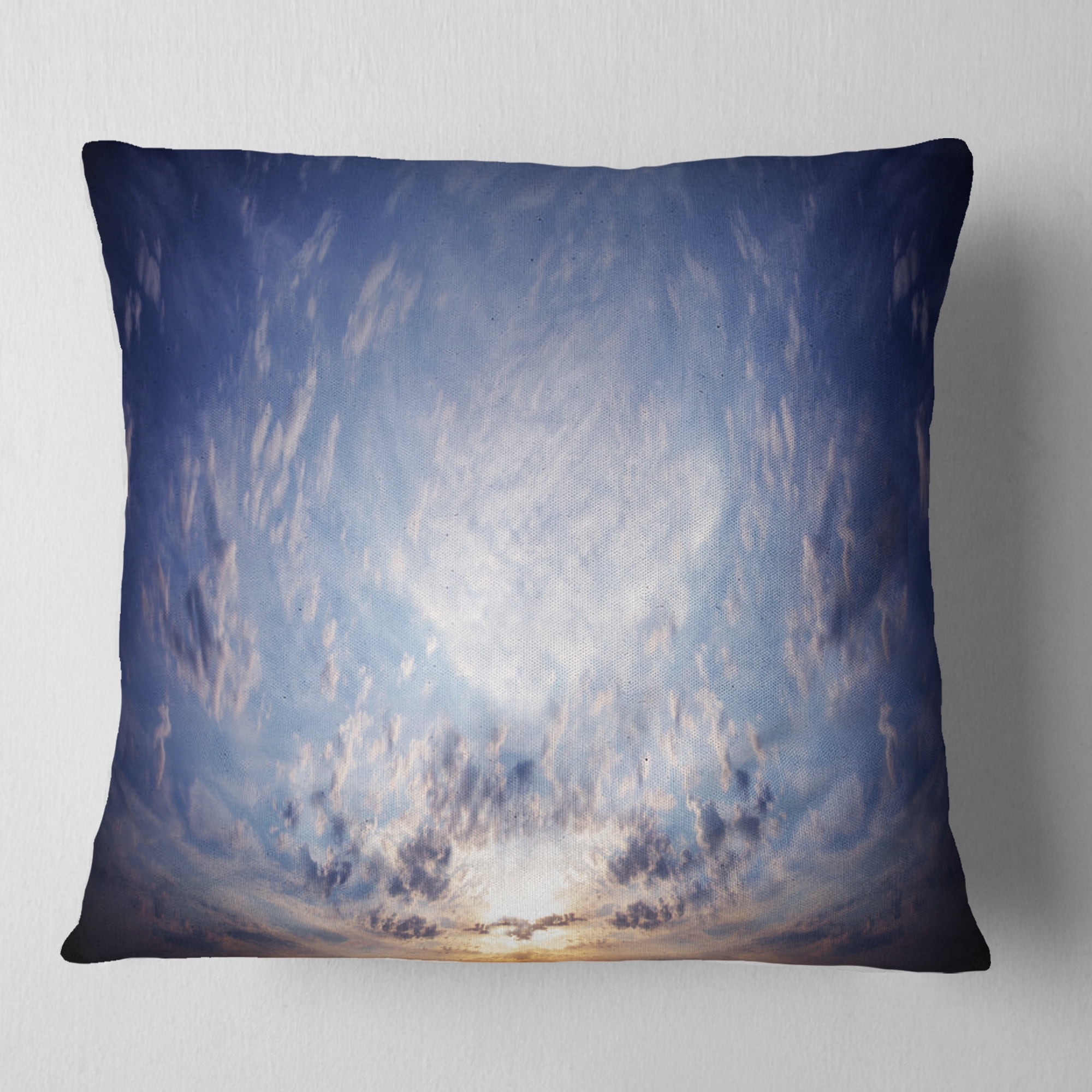 Designart Blue Celestial Landscape - Photography Throw Pillow - 18x18