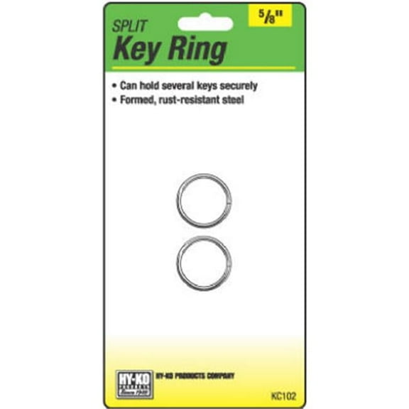 Hy-Ko Products KC102 2 Pack, 0.62 in. Split Key Ring - Pack Of 5