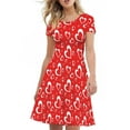 thumbnail image 4 of FKELYI Size XL Short Sleeve Dresses for Valentine's Day Soft Red Love Heart Swing Skater Midi Dress Polyester Loose Sleeveless Dress for Dating, 4 of 5