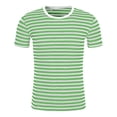thumbnail image 6 of Bibifish Womens Tshirts Summer Casual Stripe Print Soft Smooth Crewneck Short-Sleeve Tshirts Classic Daily Wear Casual Sports Streetwear Soft Tees, 6 of 7