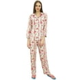 thumbnail image 3 of Bimba Off-White Button-Down Shirt With Elastic Waist Pajama Pant Night Wear-4, 3 of 5