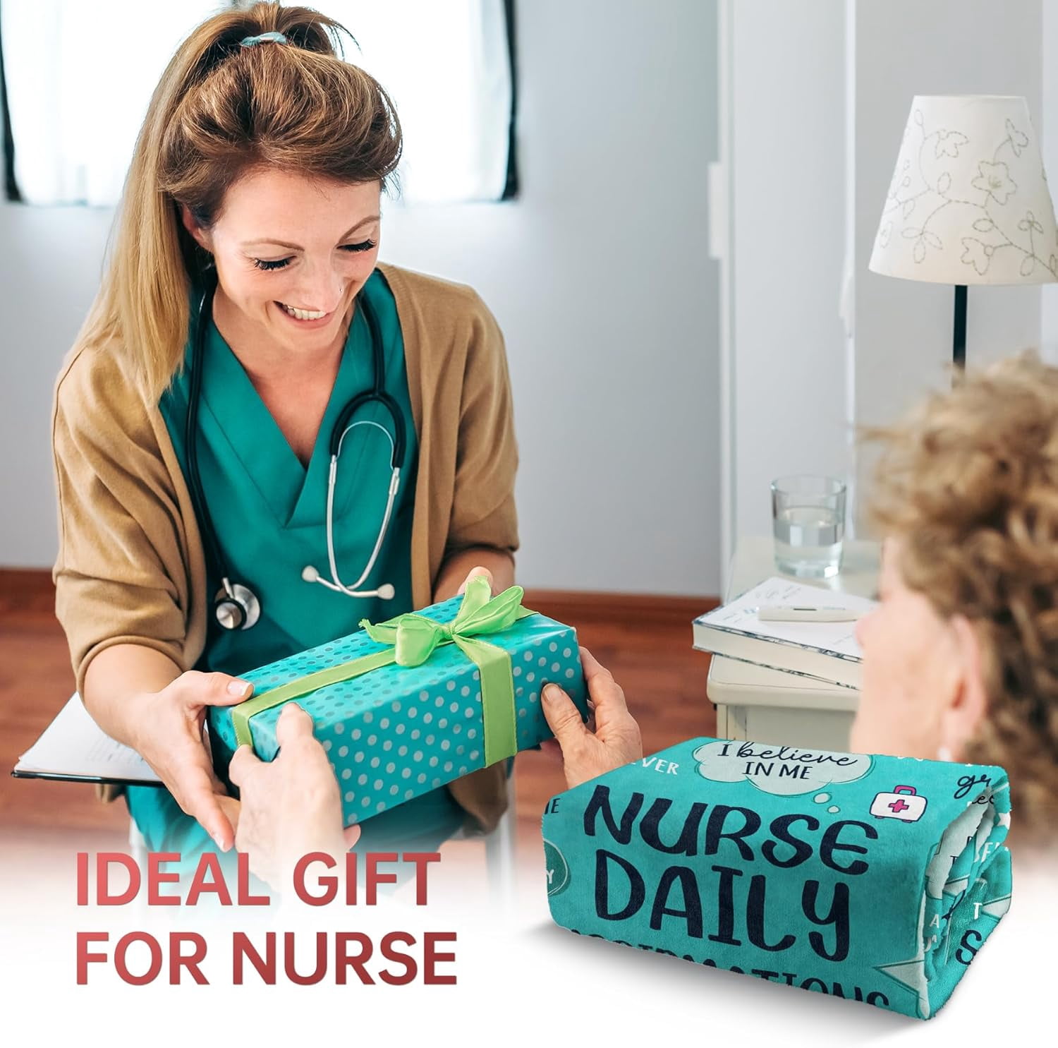 Nurse Gifts for Women Men, Nurses Week/Day/Appreciation Gifts- Soft Nurse Blanket with Daily Affirmations- LPN RN Gifts for Nurses, Nursing School Graduate Birthday Gifts
