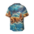 thumbnail image 6 of Daiia Artistic Starry Sky Cloud Dog Men's Linen Shirts Short Sleeve Casual Shirts Button Down Shirt for Men Beach Summer Wedding Shirt-4X-Large, 6 of 6
