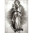 thumbnail image 2 of Durer, Albrecht 11x14 Gold Ornate Wood Framed with Double Matting Museum Art Print Titled - The Virgin and Child On a Crescent, 2 of 4