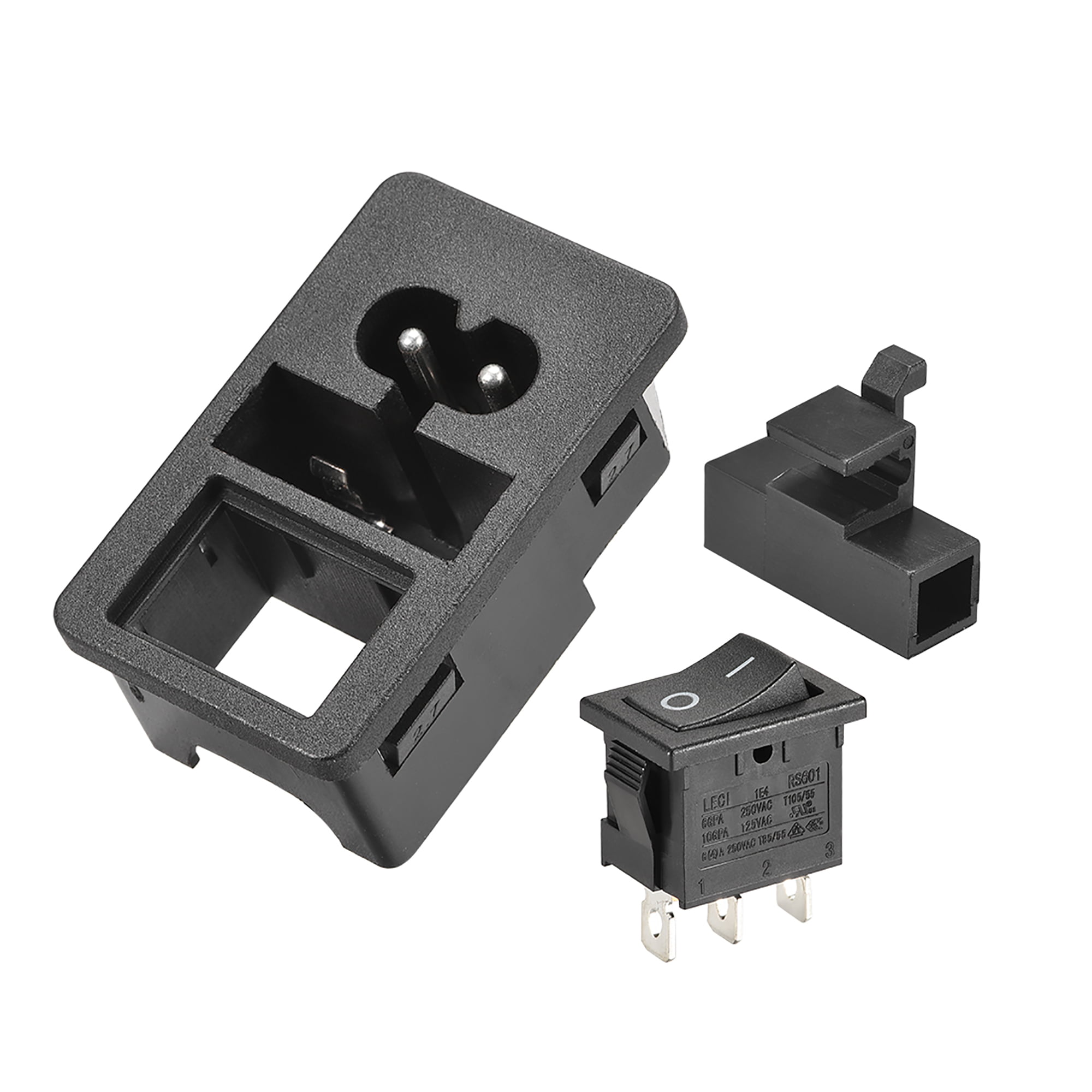 Details about   C8-8 Plug Adapter 250V 10A 2P 2.7mm Buckle IEC Inlet w 3P Switch,Connector