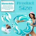 thumbnail image 2 of Large Swim Ring 39.37 Inches Pool Inner Tubes Water Ripple Print Ring Pool Float Green Blue White Float Swimming Water Tube for Adults Summer Beach Party Supplies, 2 of 10