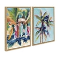 thumbnail image 4 of Kate and Laurel Sylvie Surf and Sand and Tropical Palms Study Framed Canvas Wall Art Set by Rachel Christopoulos, 2 Piece Set 18x24 Natural, 4 of 7