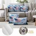 thumbnail image 6 of USA Flag Mountain Pillow Covers 2 Pack Forest Independence Day Pillowcase Waterproof Outdoor Throw Pillow Cover for Patio Garden Square Cushion 16”x16”, 6 of 9